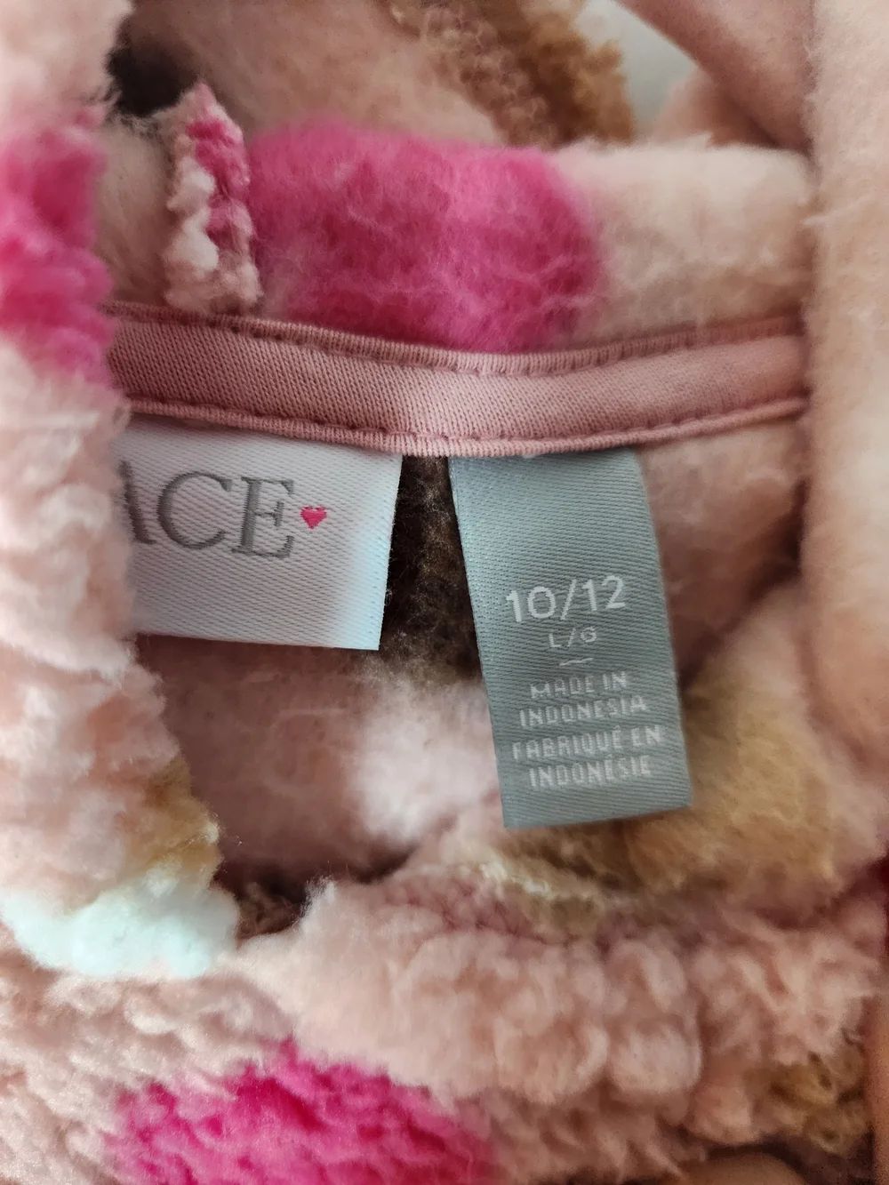 The Children's Place Pink Fuzzy Heart Hoodie Pullover